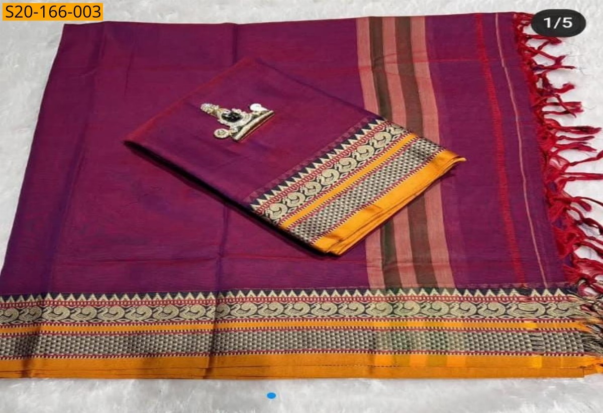 Lavender COTTON  NARAYANPETH DRESS MATERIAL