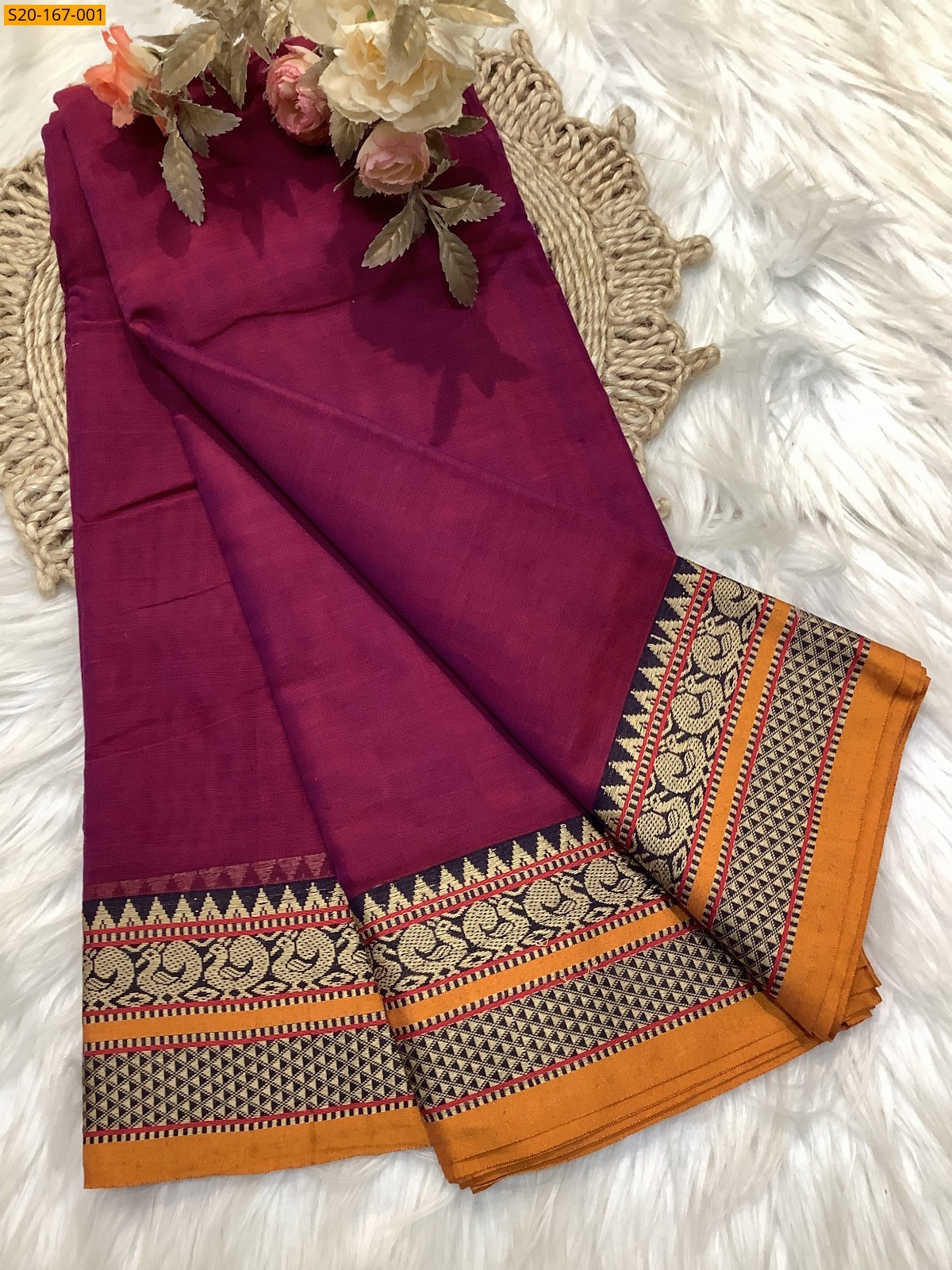 Purple Narayanpet saree