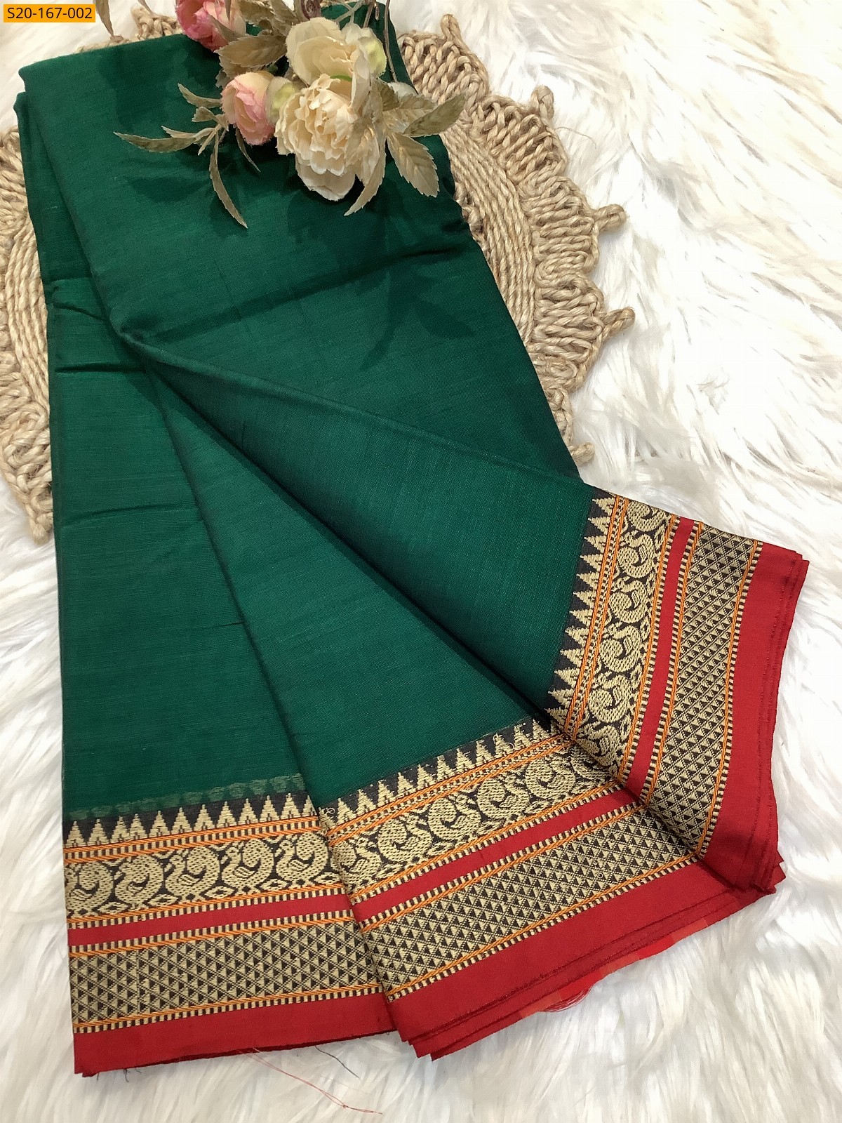 Green Narayanpet saree