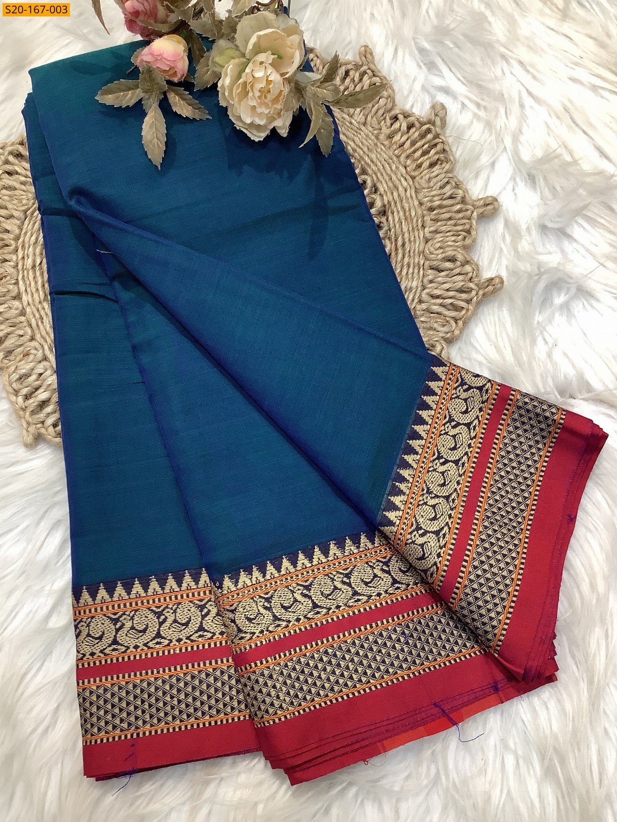 Blue Narayanpet saree
