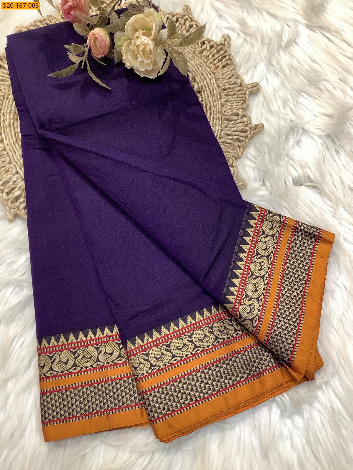 Purple Narayanpet saree