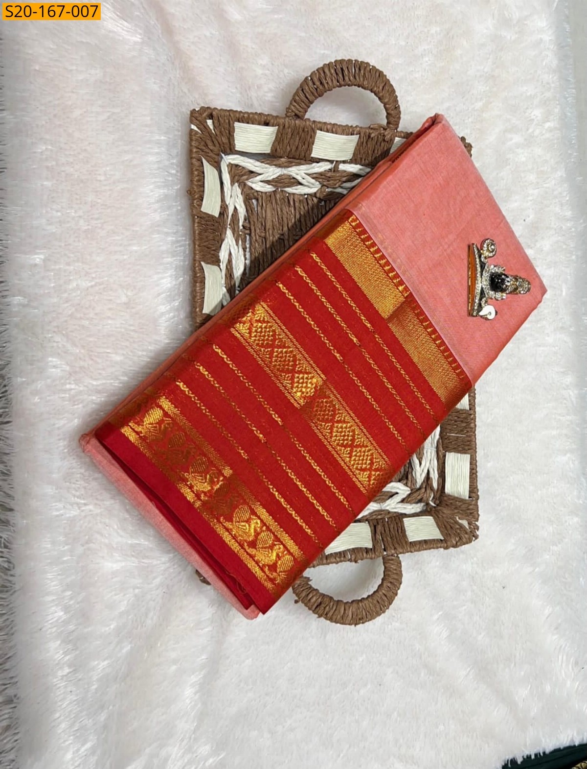 Orange Pure Narayanpet saree