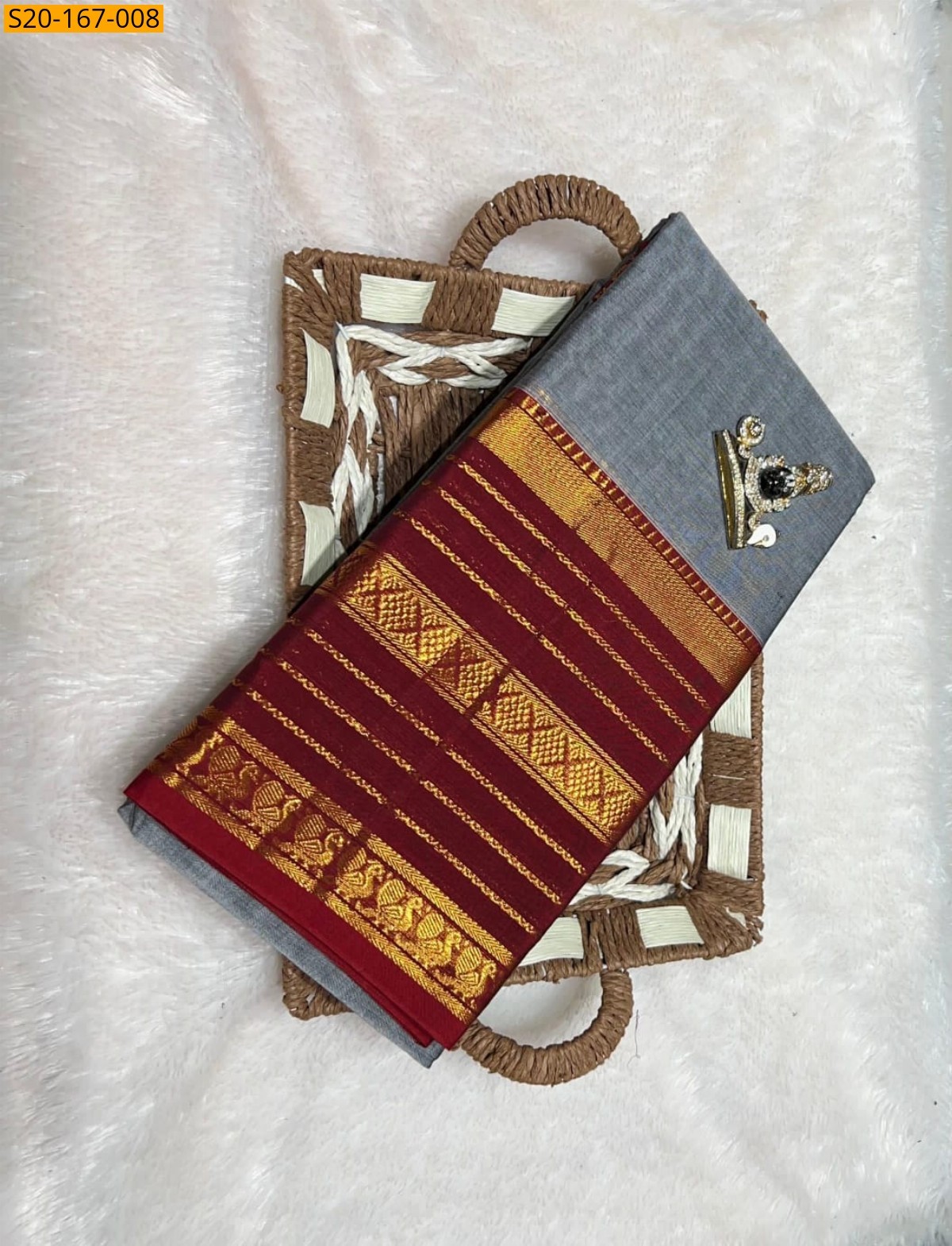 Gray Pure Narayanpet saree