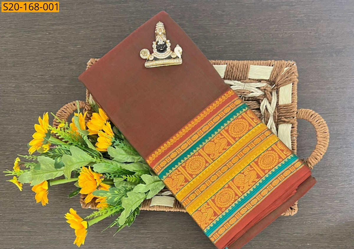 Brown Pure Narayanpet saree