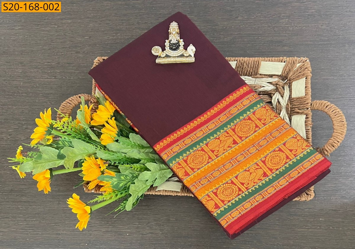 Maroon Pure Narayanpet saree