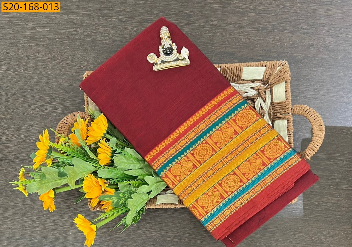 Maroon Pure Narayanpet saree