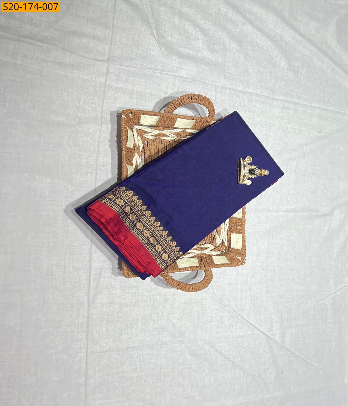 Navy Blue Pure Mercerised Cotton saree