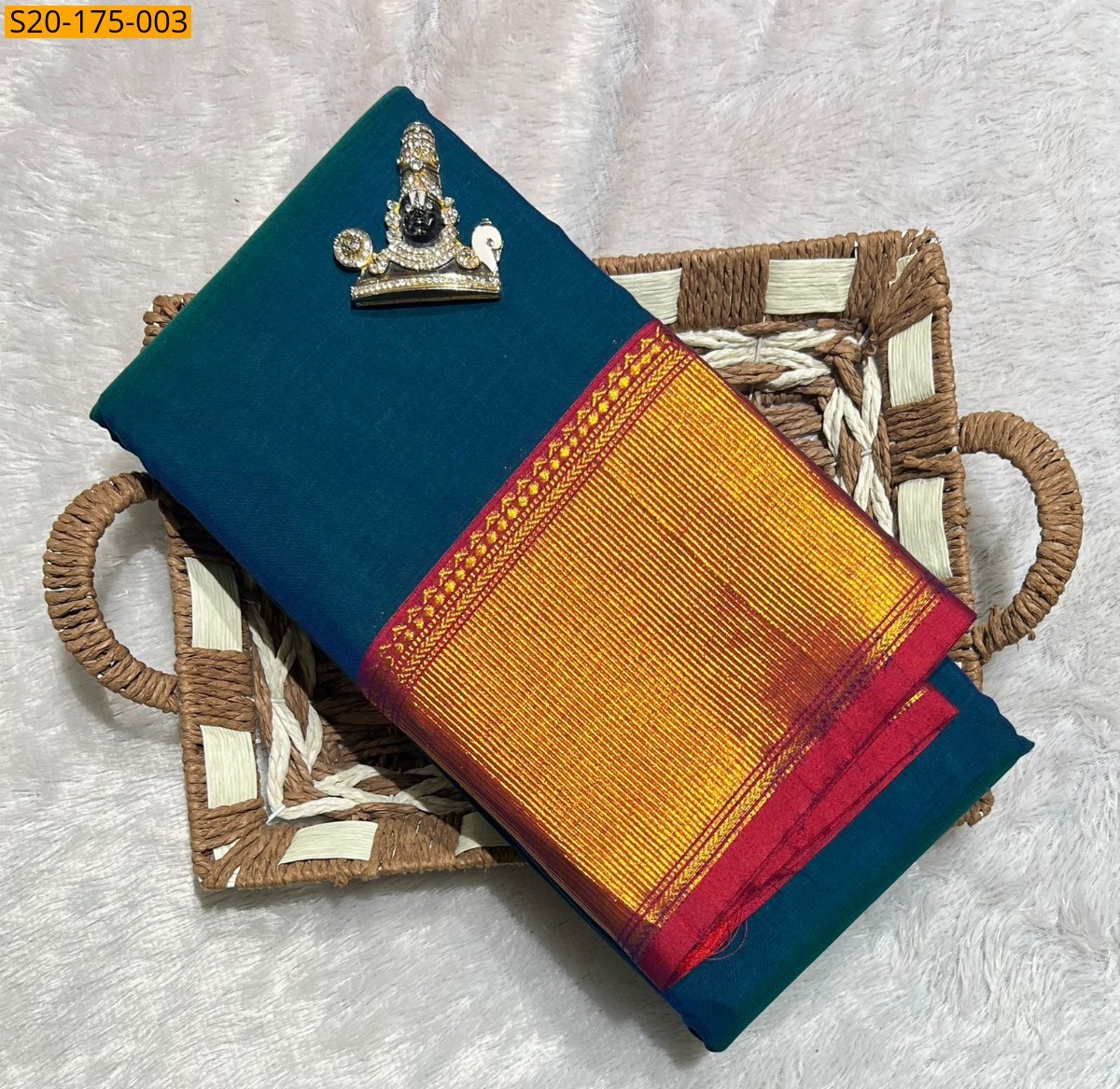 Pure Mercerised Cotton saree - Blue