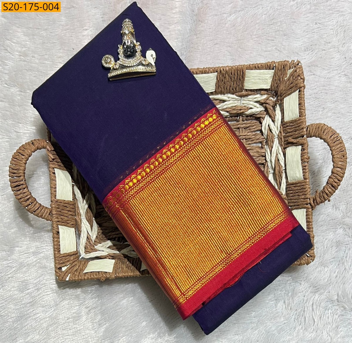 Violet Pure Mercerised Cotton saree