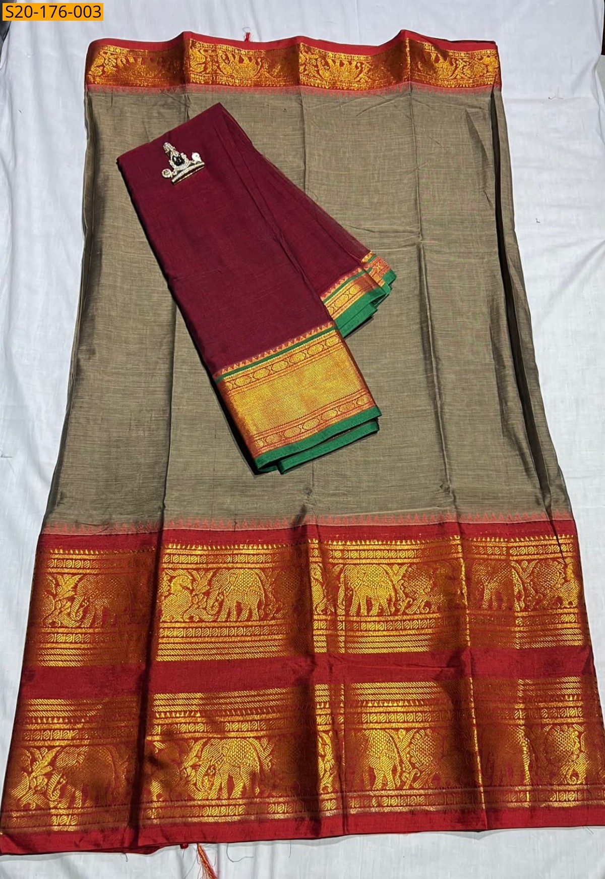 Pure Mercerised Cotton Lehangas - Brown