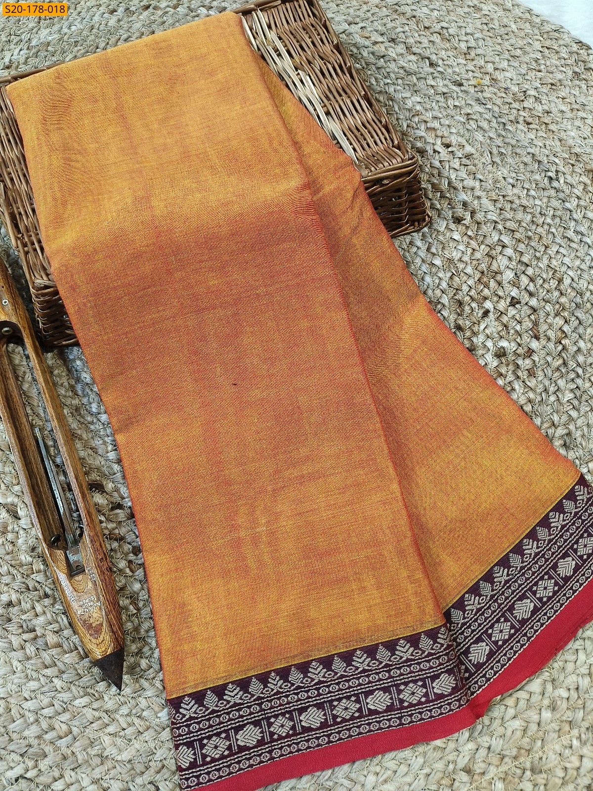 Mustard yellow Pure Narayanpet saree