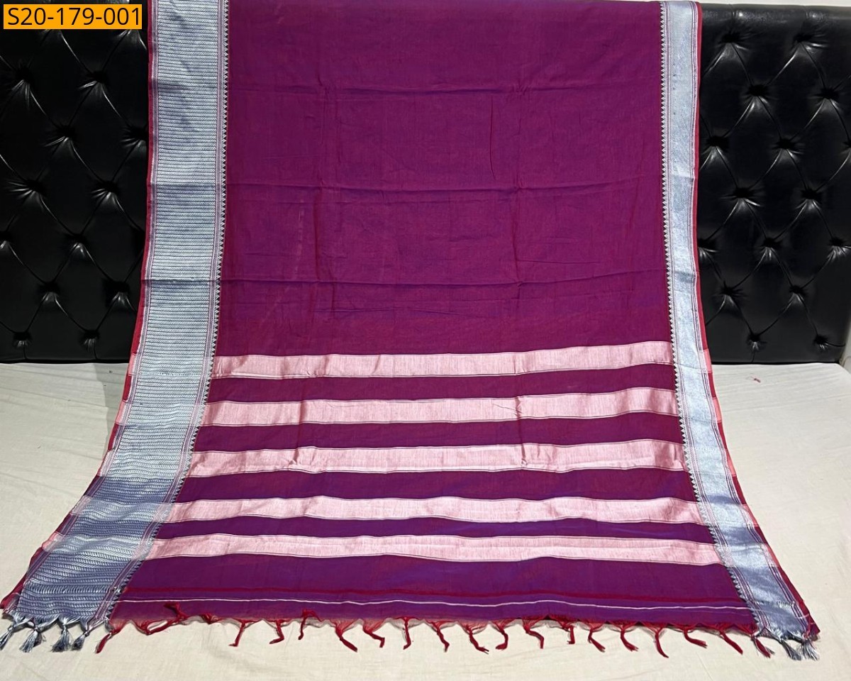 Magenta pink Traditional Narayanpet Saree