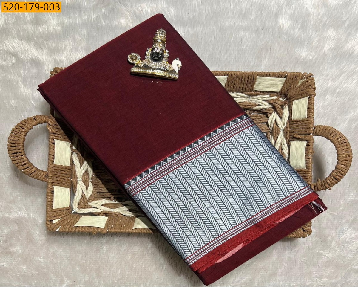 Maroon Traditional Narayanpet Saree
