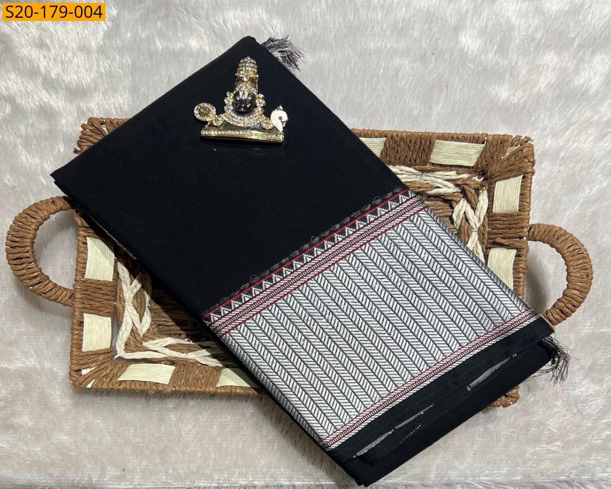 Black Traditional Narayanpet Saree