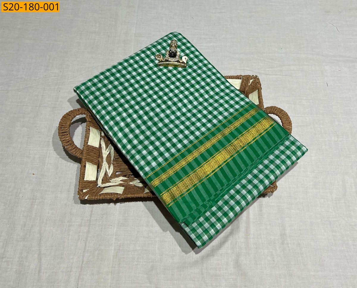 Green Traditional Cotton Sarees