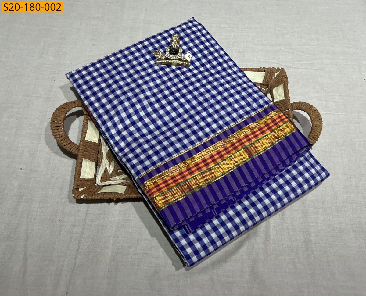 Blue Traditional Cotton Sarees