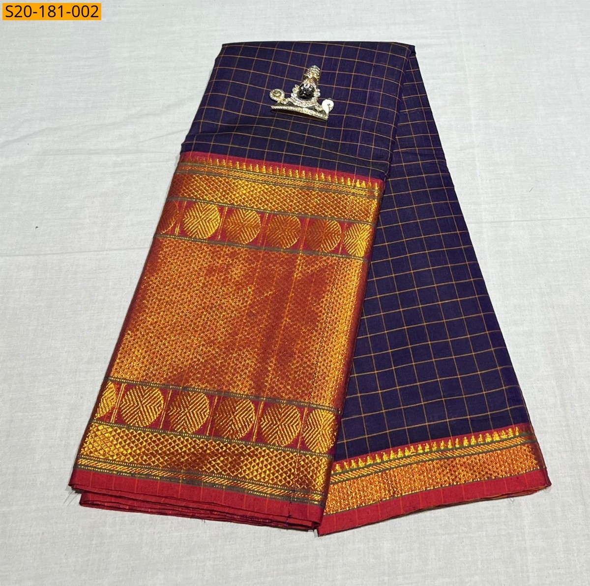 Purple Handwooven Narayanpeth Border Saree