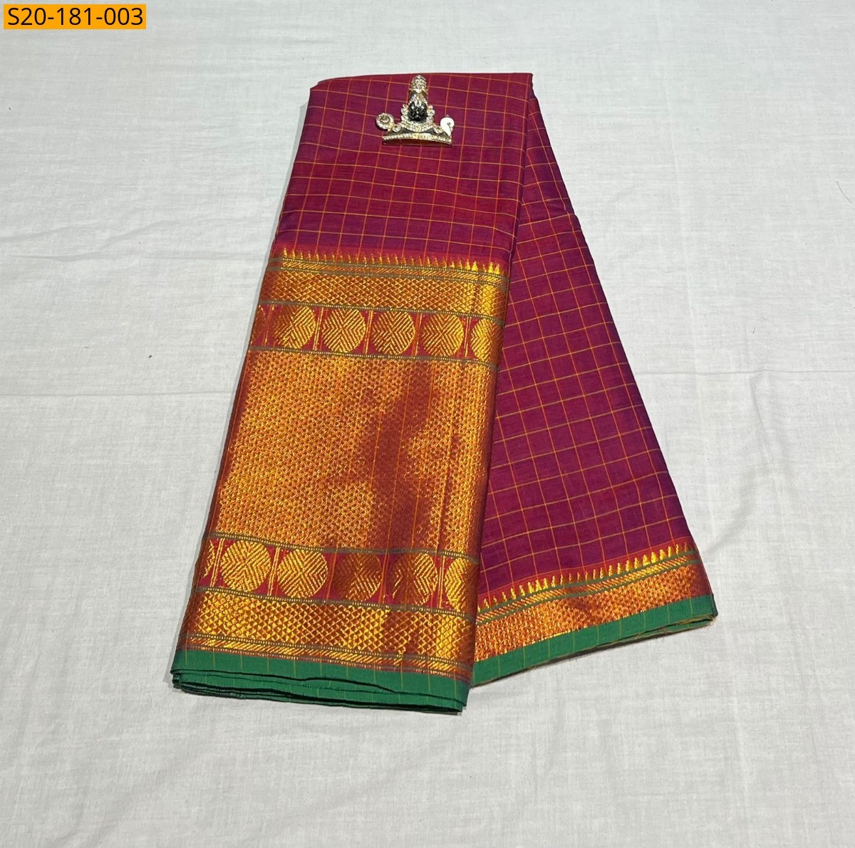 Pink Handwooven Narayanpeth Border Saree