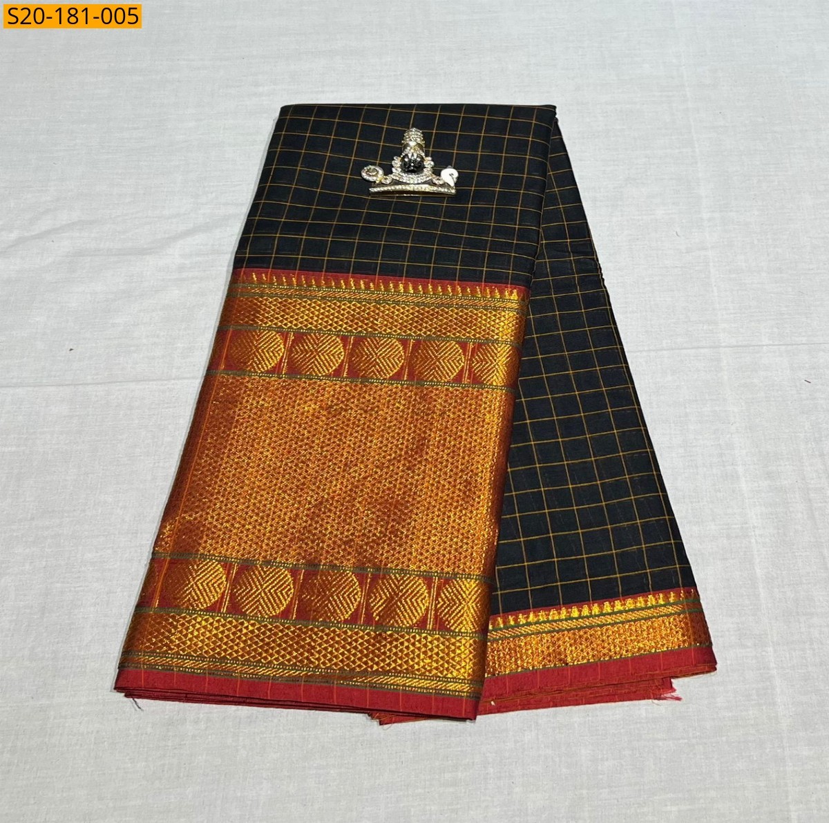 Black Handwooven Narayanpeth Border Saree