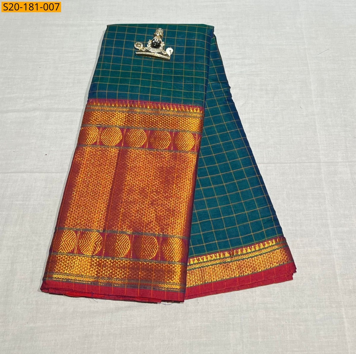 Morpitch Handwooven Narayanpeth Border Saree