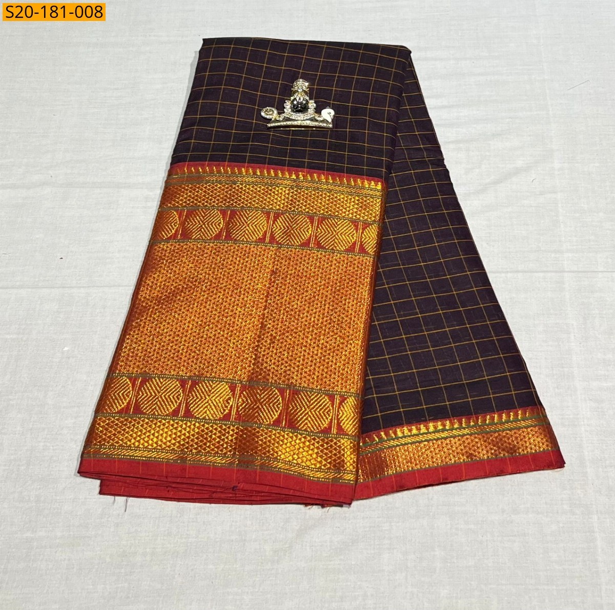 Maroon Handwooven Narayanpeth Border Saree