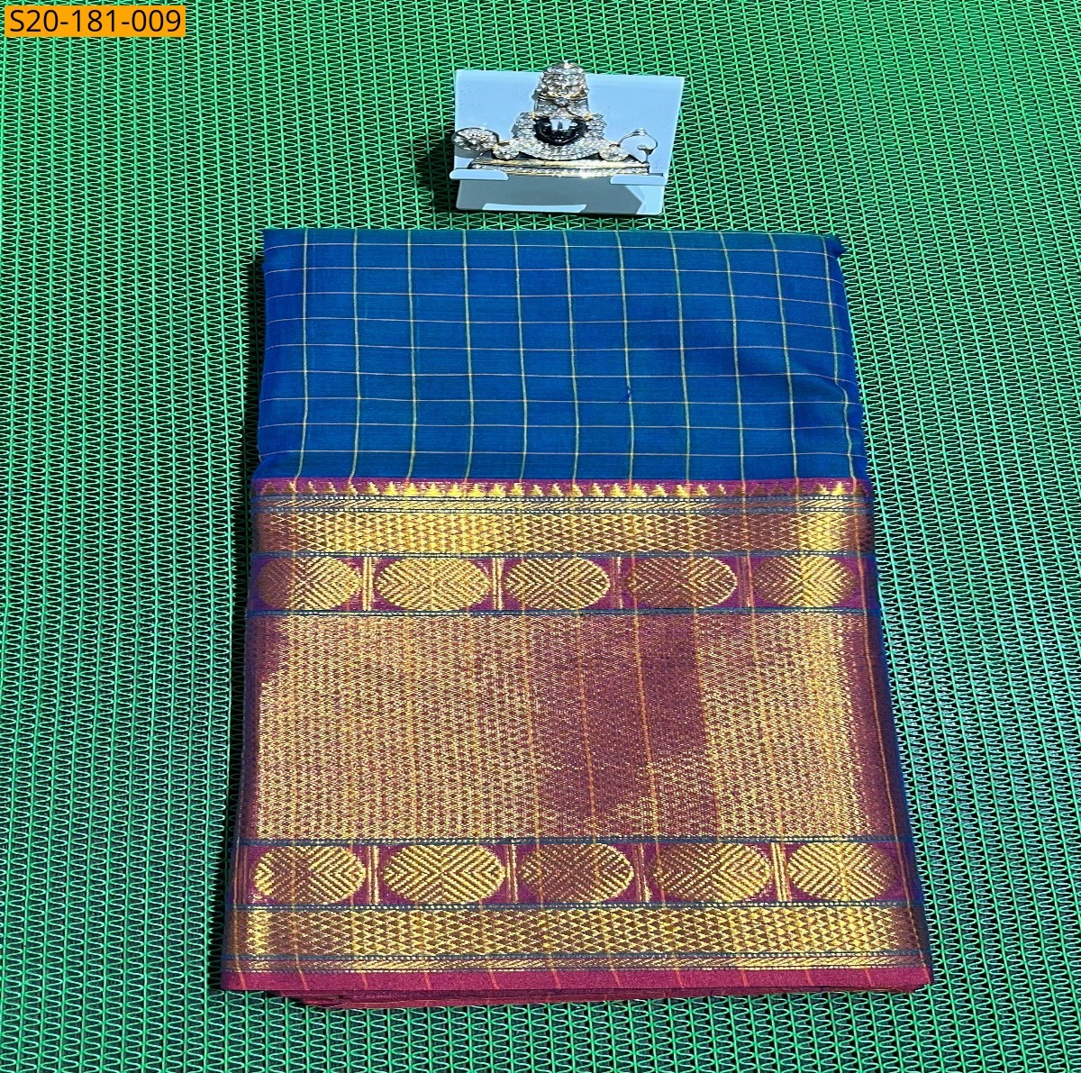 Blue Handwooven Narayanpeth Border Saree