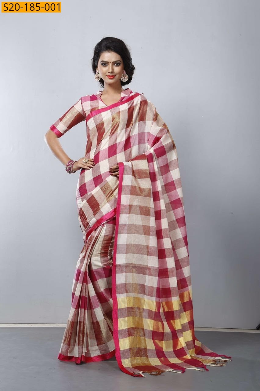 Multi Color Kanchi Cotton Checks Sarees