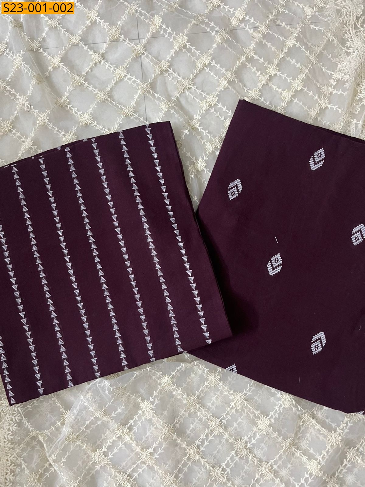 Wine Fancy Mangalgiri Cotton Coord set material