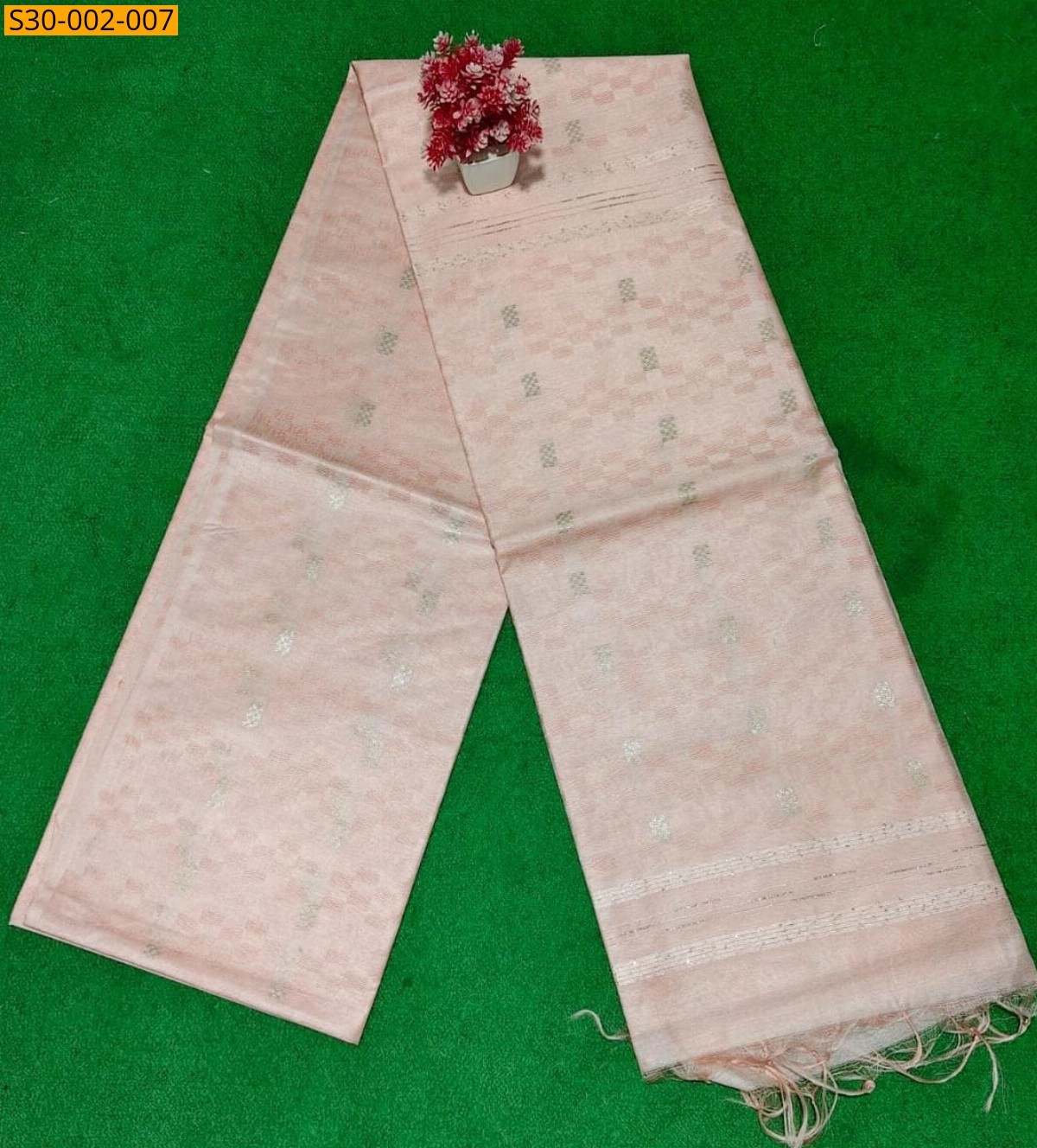 Half white Fancy kota viscose tissue silk sarees