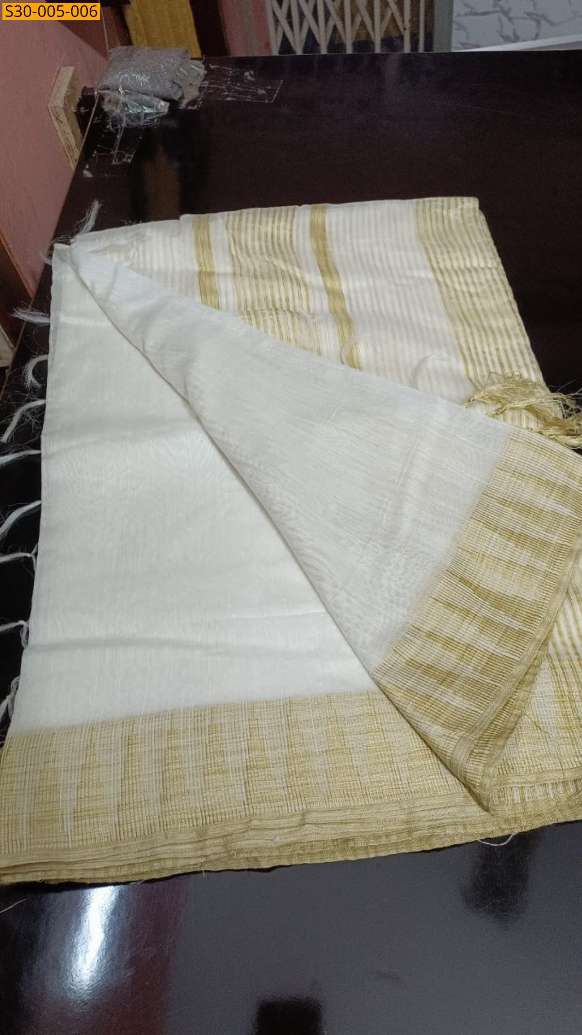 White Fancy Kota slub sarees