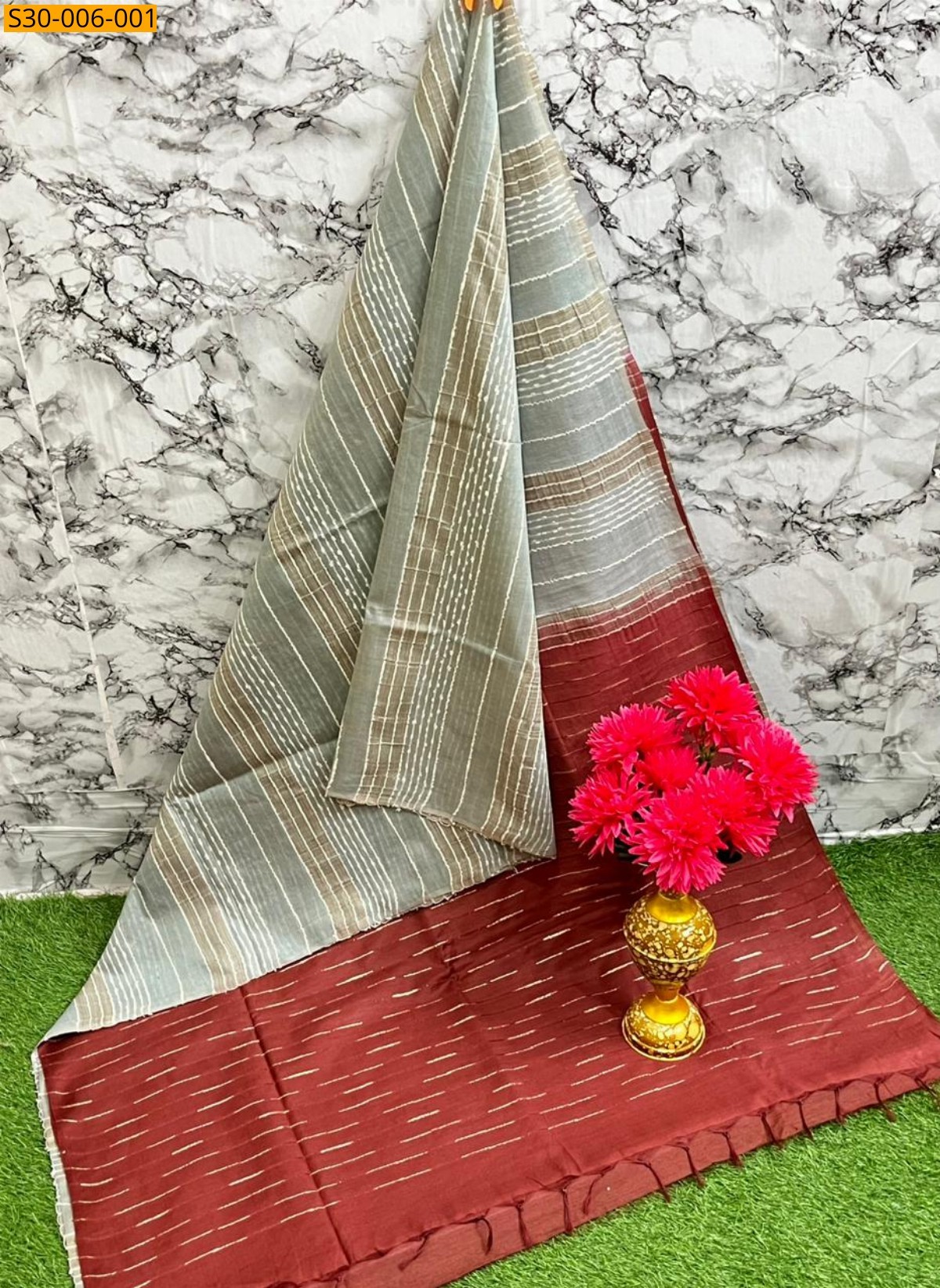 Cream Kota Viscose Silk Sarees
