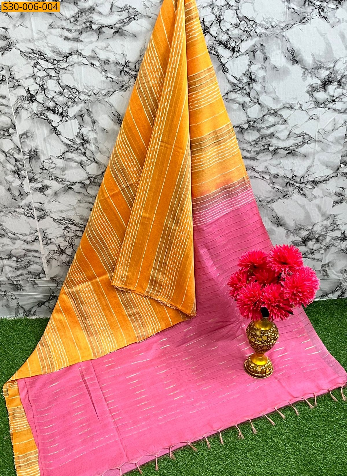 Yellow Kota Viscose Silk Sarees