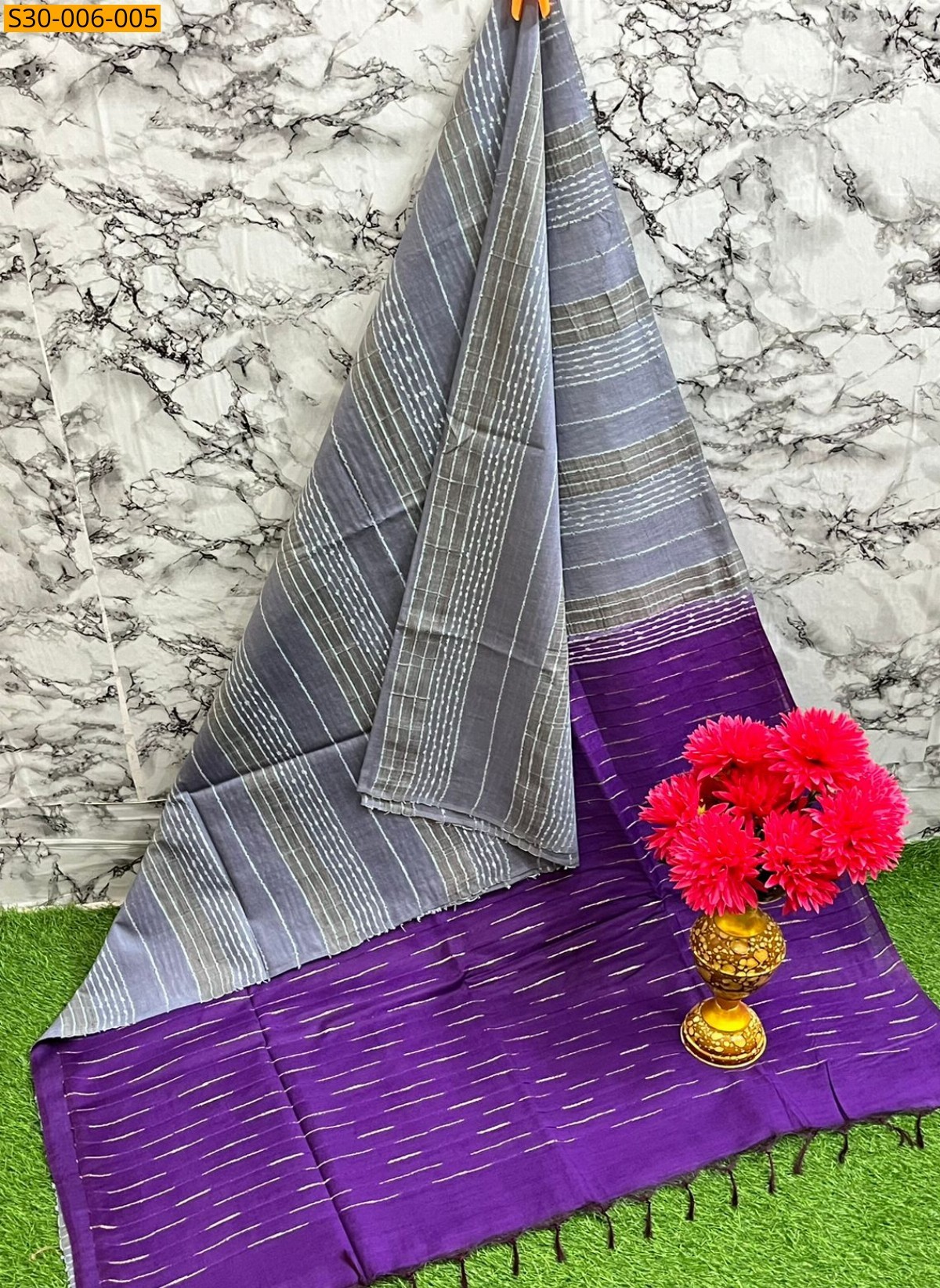 Gray Kota Viscose Silk Sarees