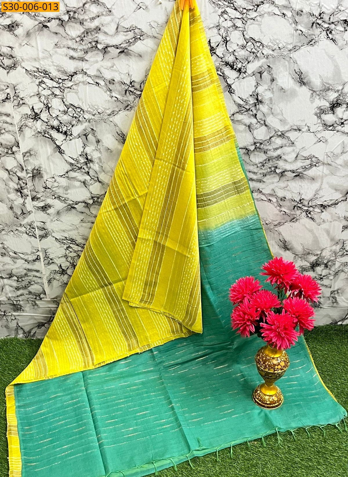 Yellow Kota Viscose Silk Sarees