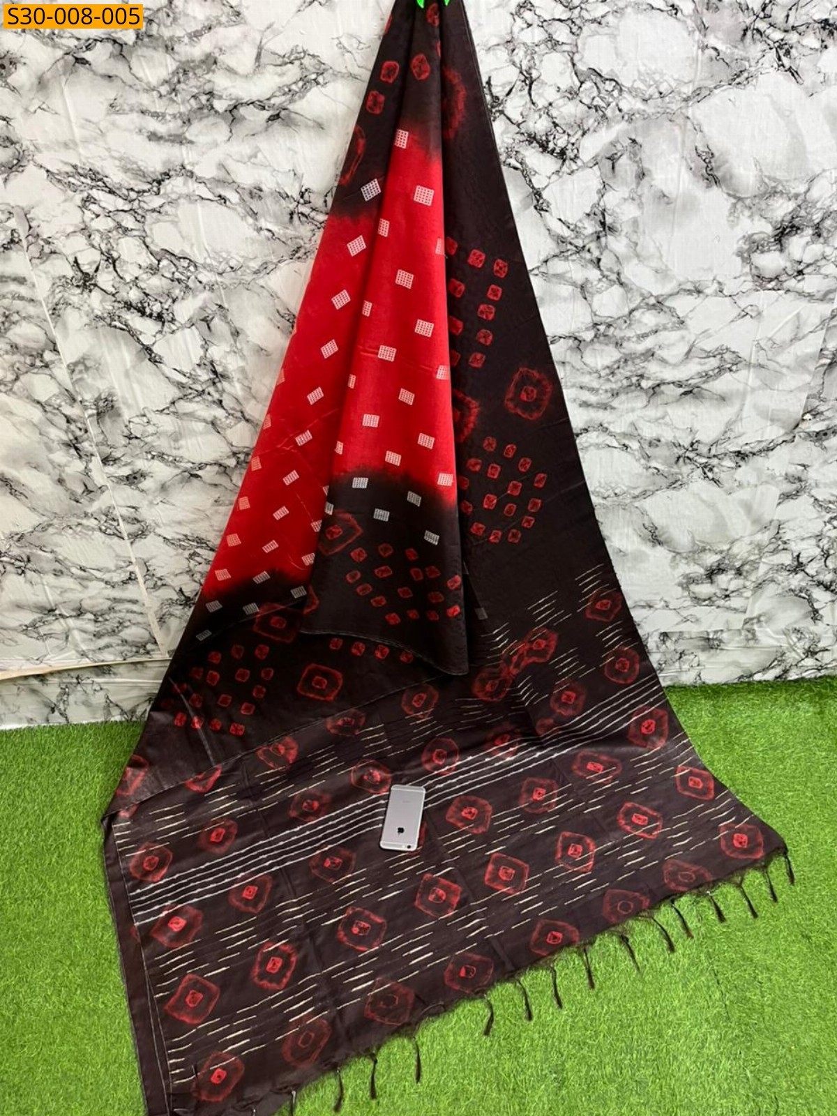 Red Kota viscose silk Saree