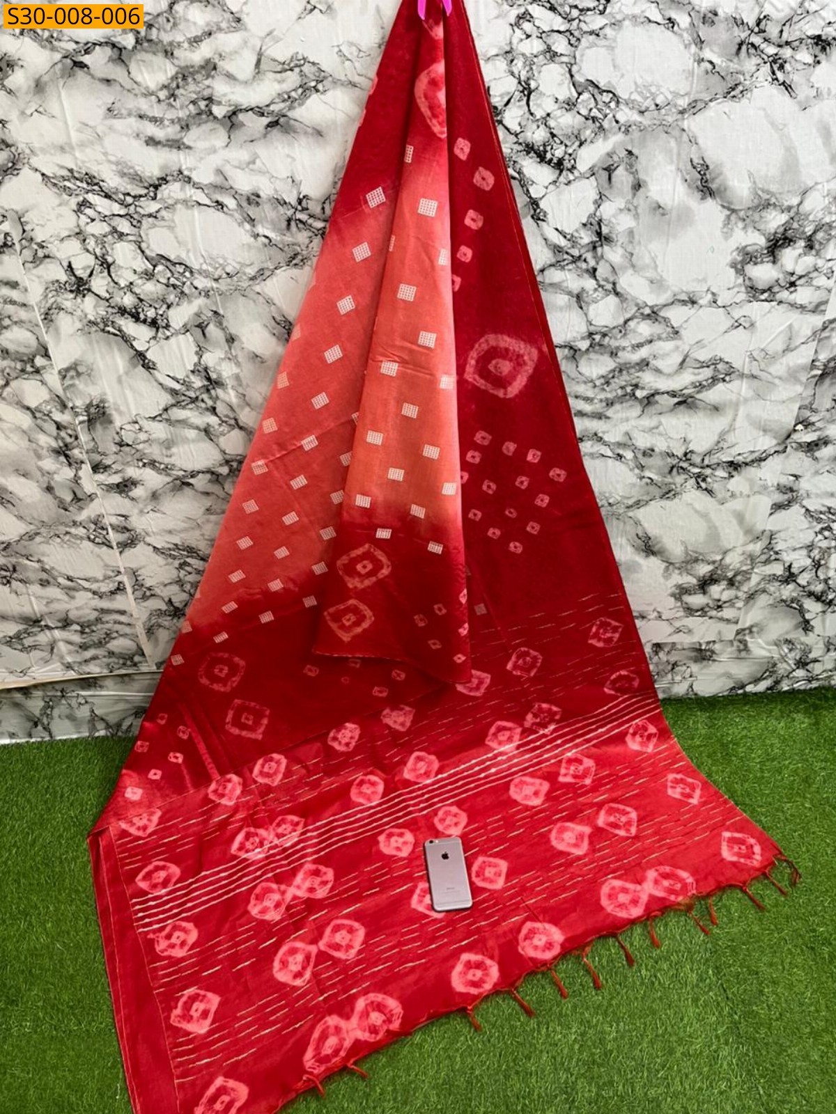 Peach Kota viscose silk Saree