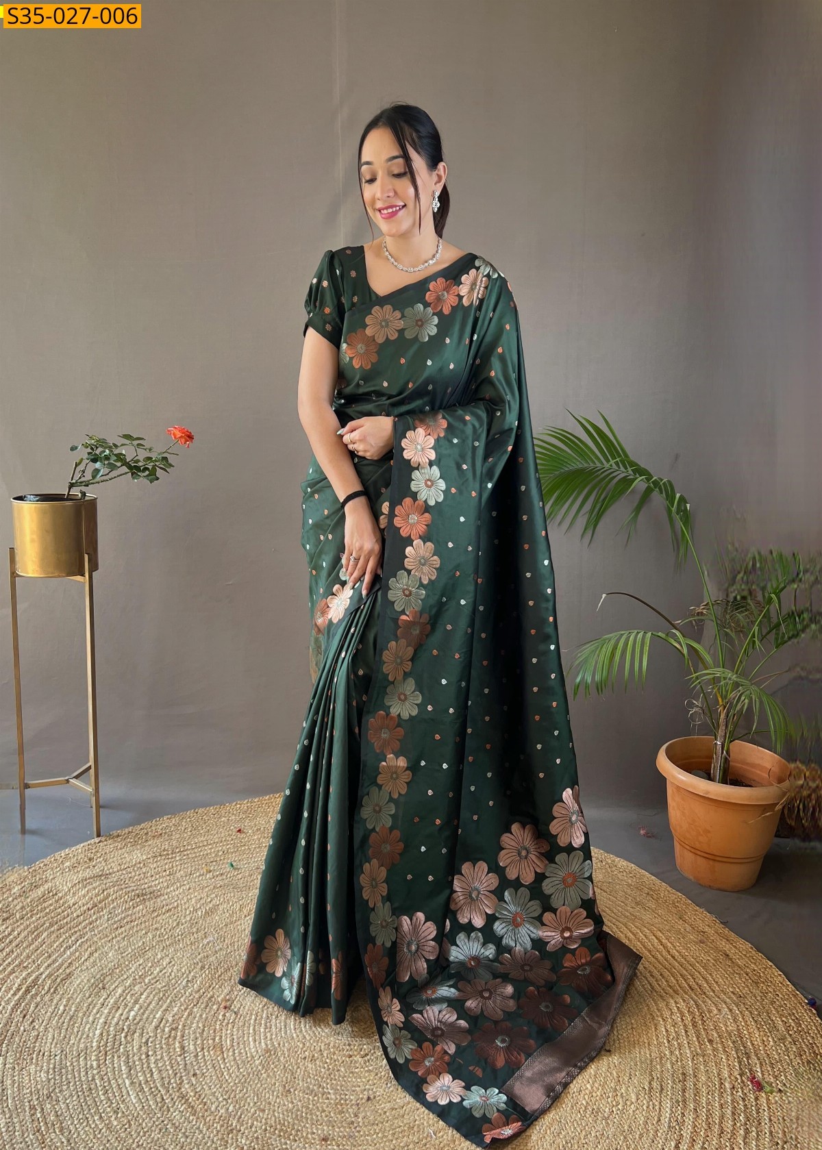 Green Fancy Soft silk saree