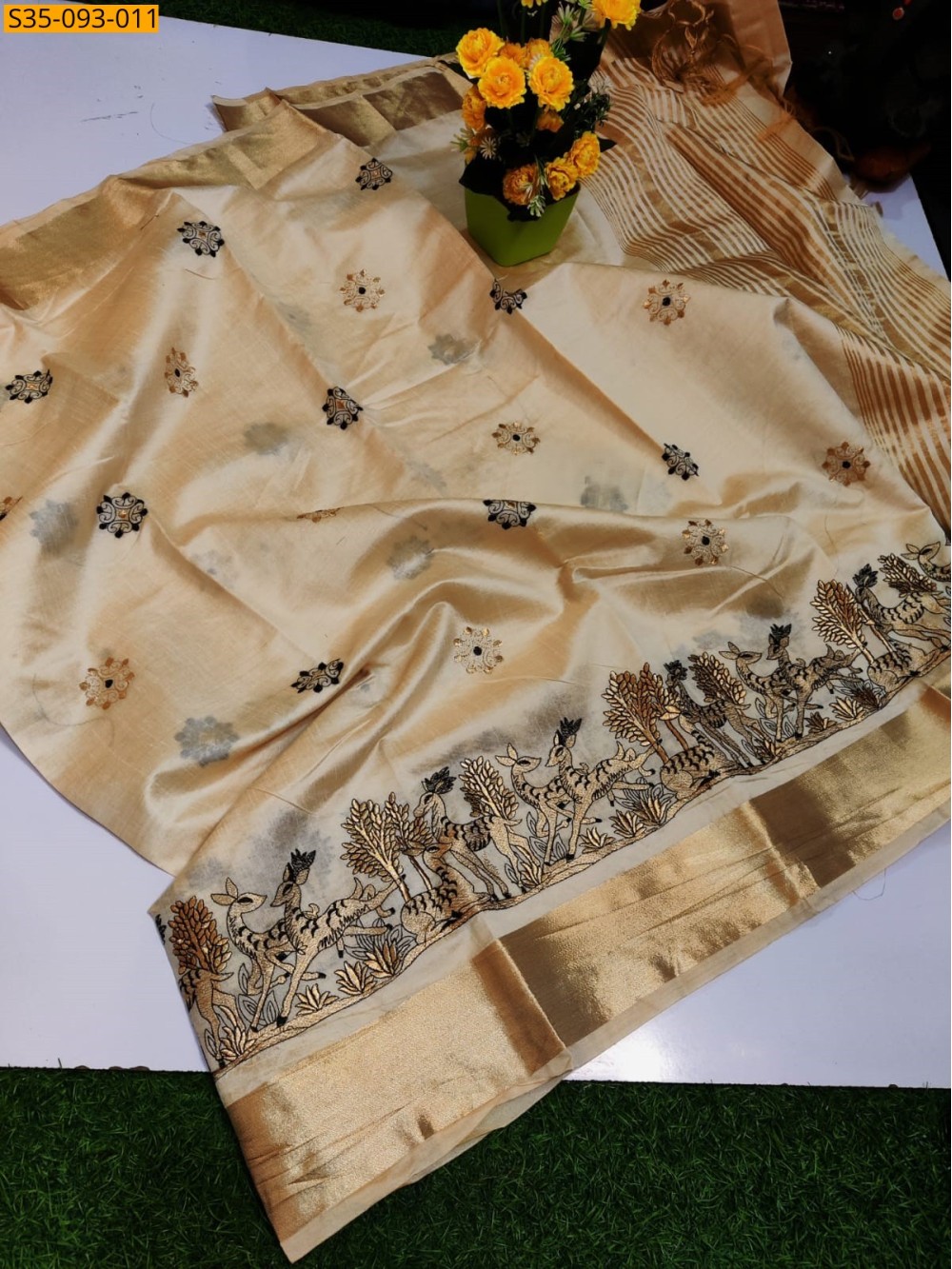 Fancy Tusser Silk  Sarees