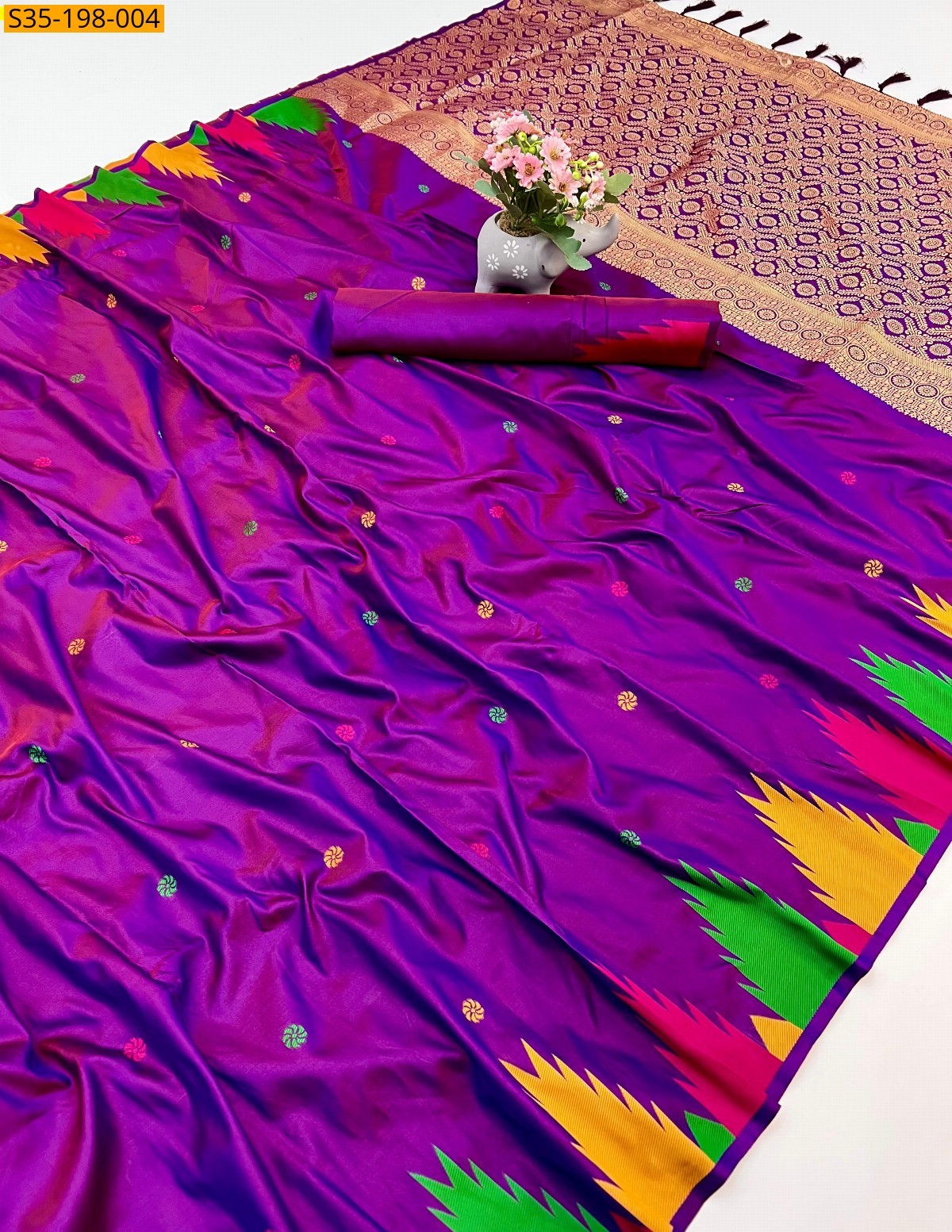 Violet Soft silk two tone sarees