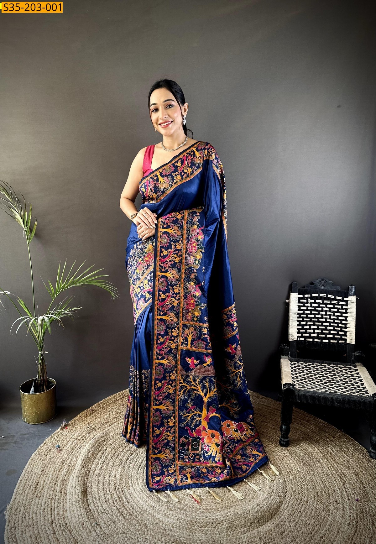 Blue Pashmina silk sarees