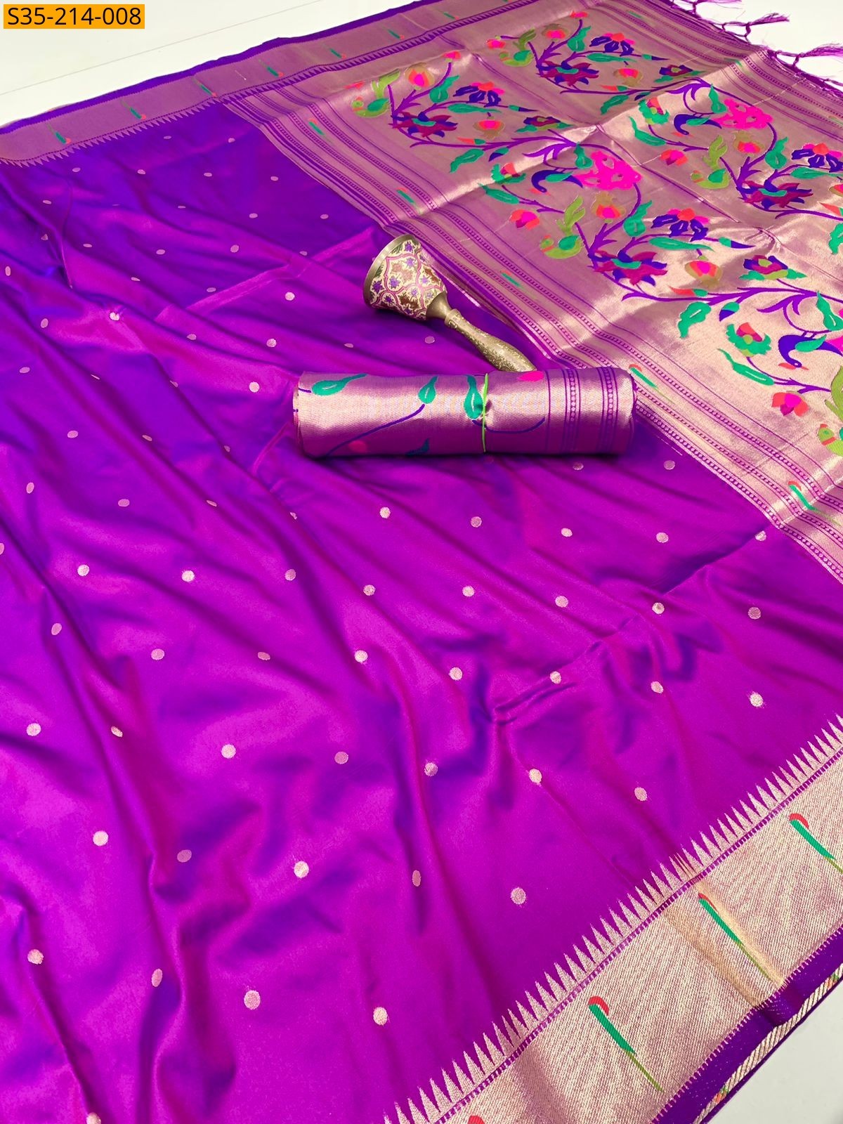 Magenta Soft Fancy paithani silk sarees