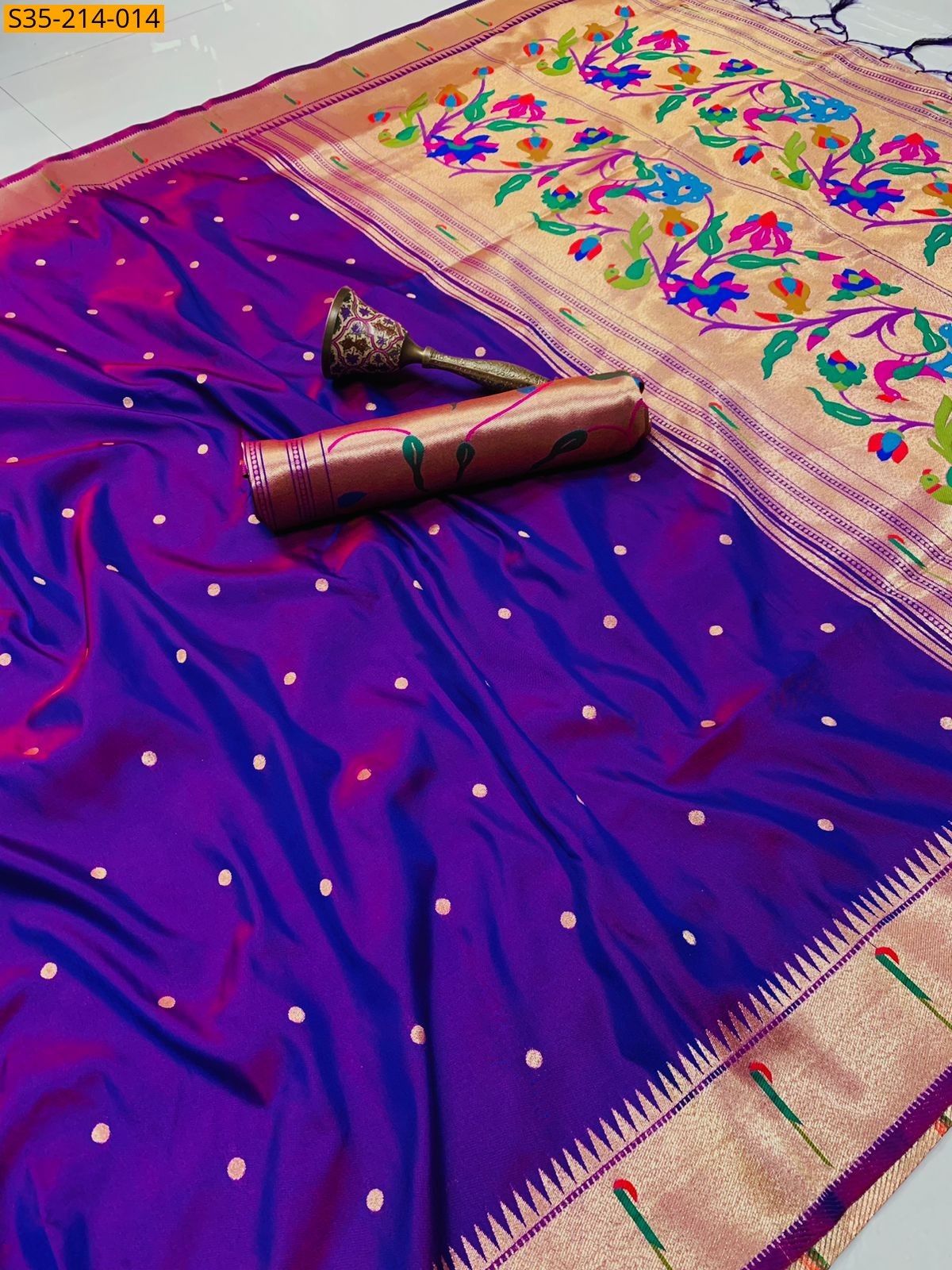 Violet Soft Fancy paithani silk sarees