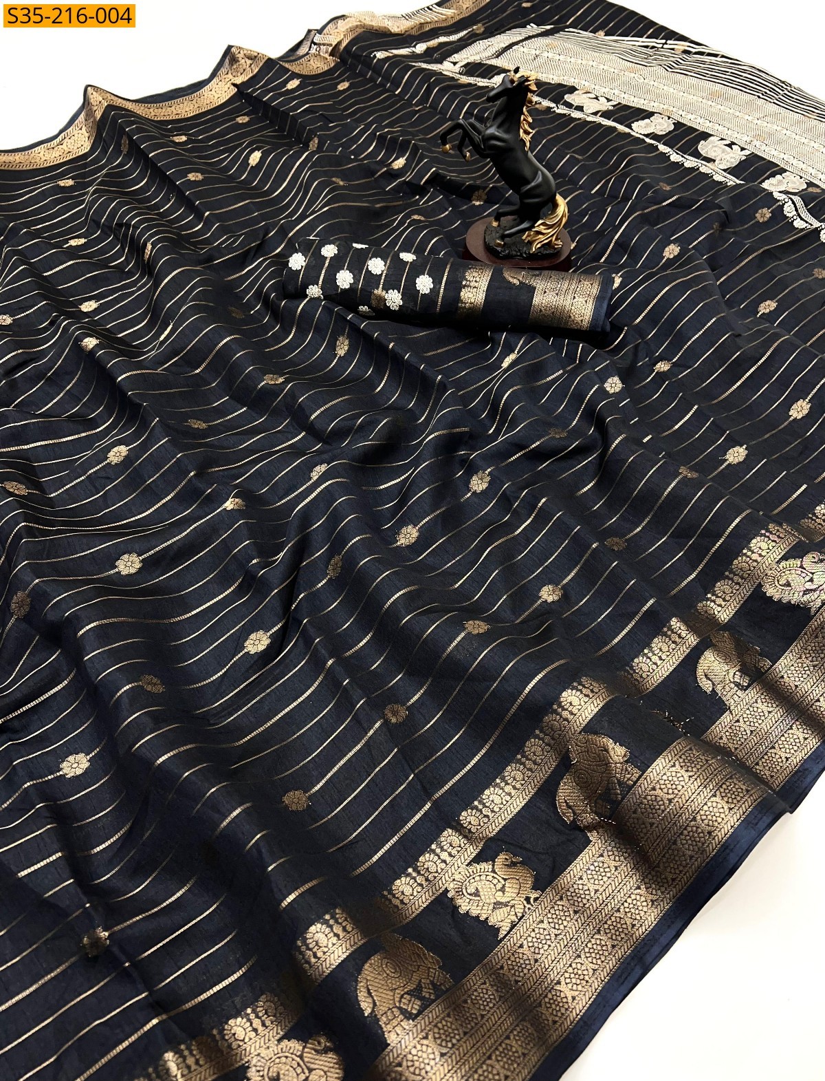 Black Soft faux georgette sarees