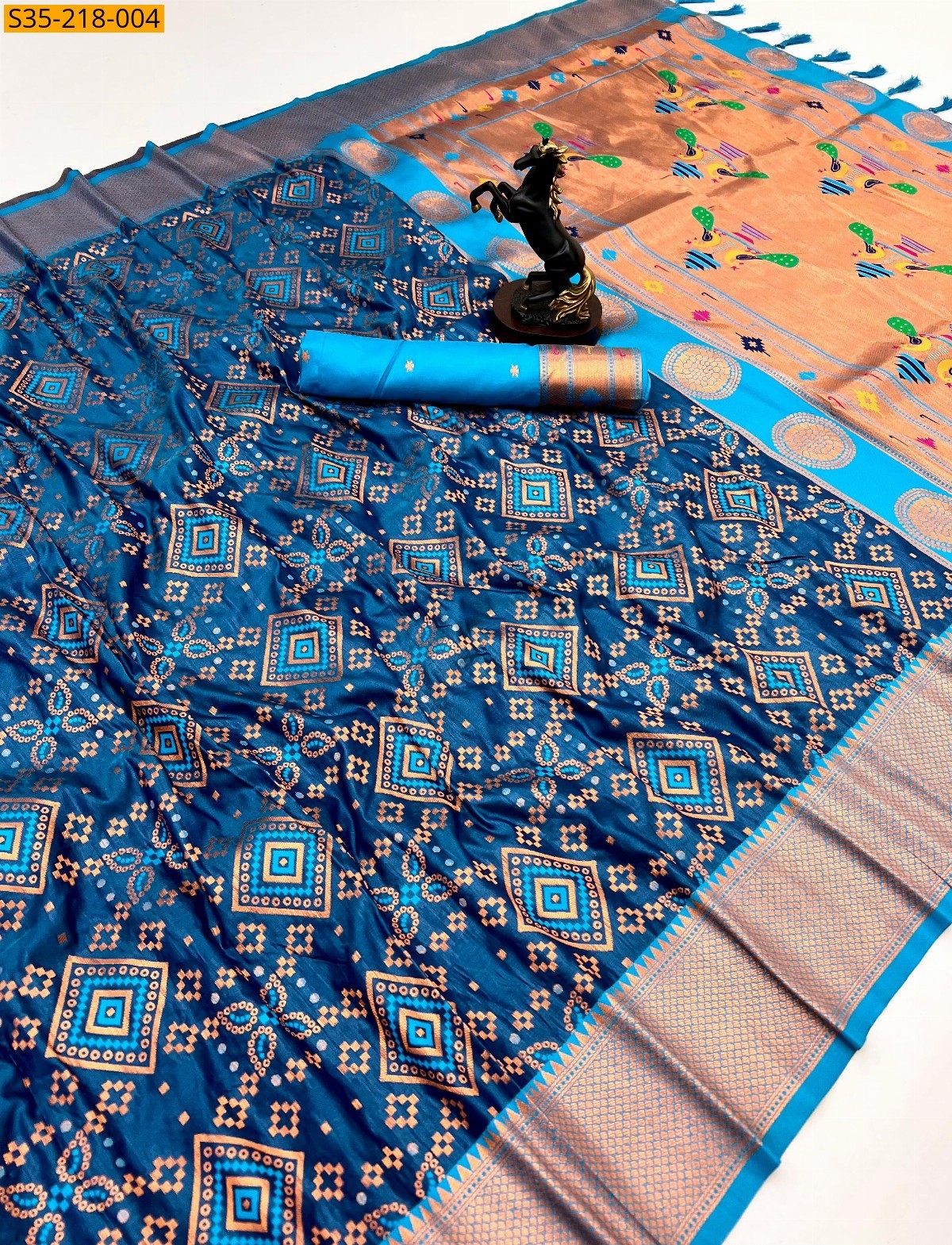 Blue Premium Patola Silk Sarees