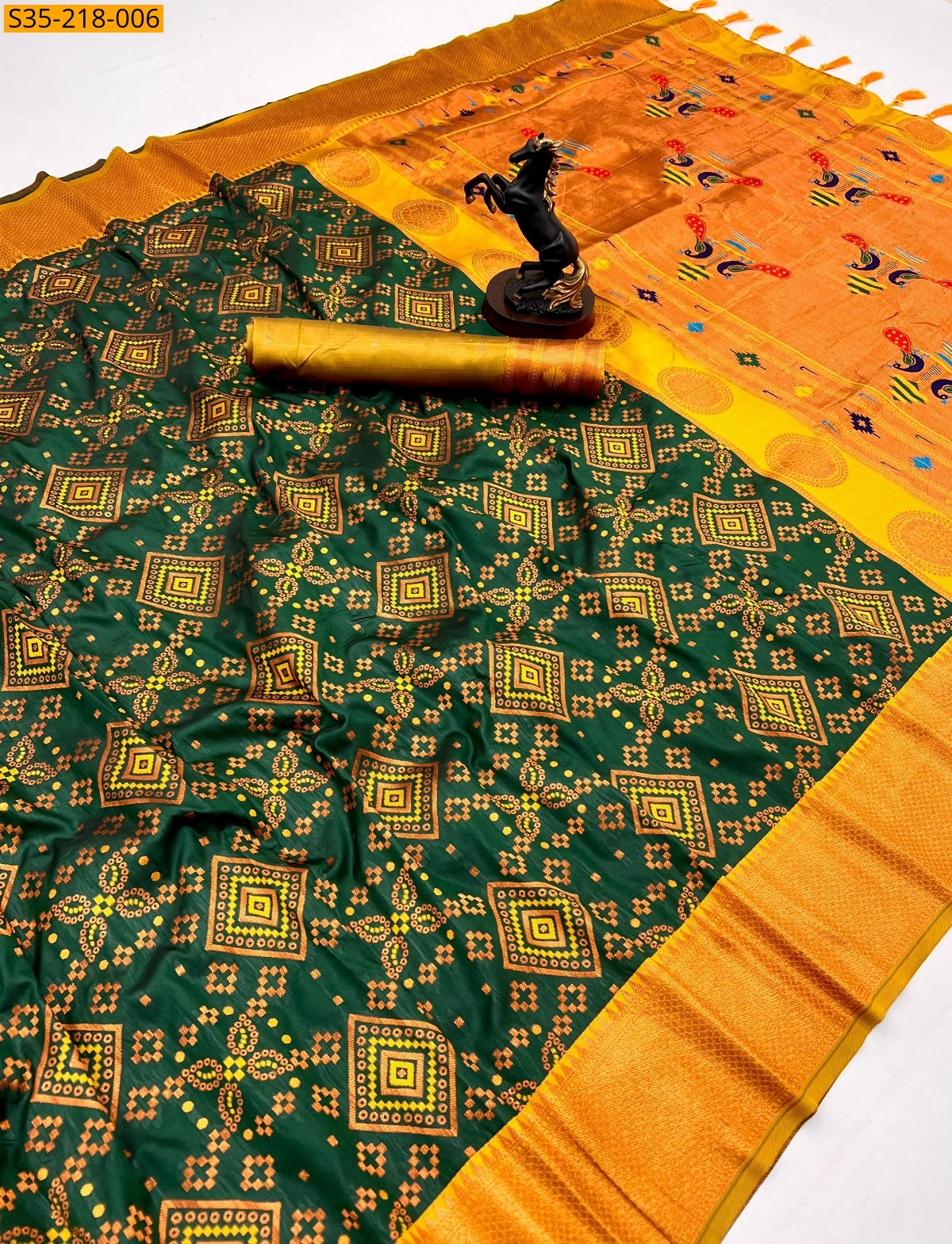 Green Premium Patola Silk Sarees