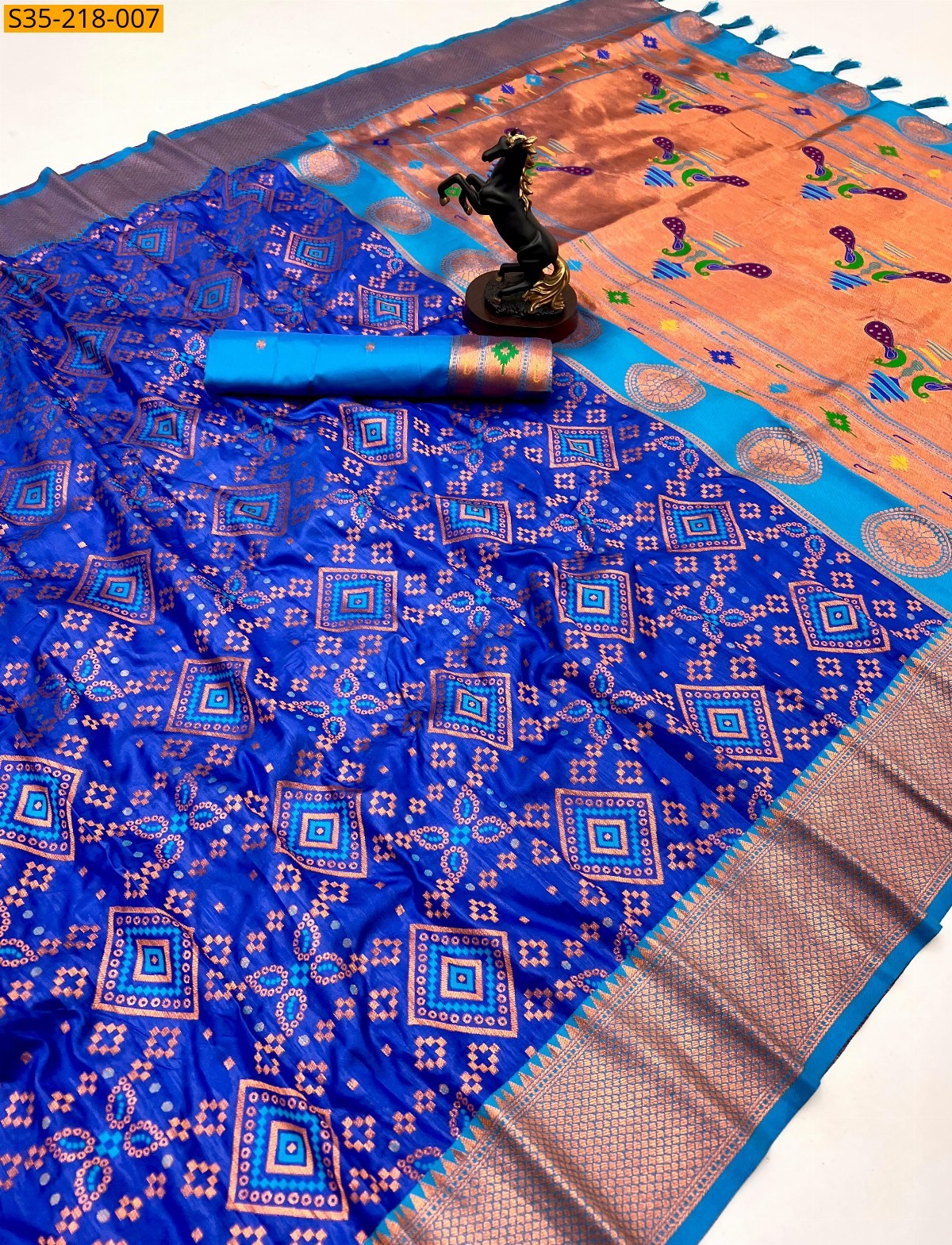 Blue Premium Patola Silk Sarees