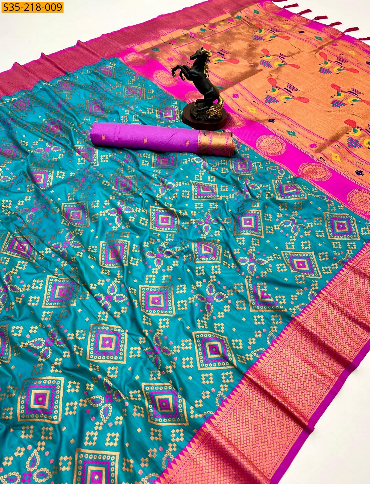 Blue Premium Patola Silk Sarees