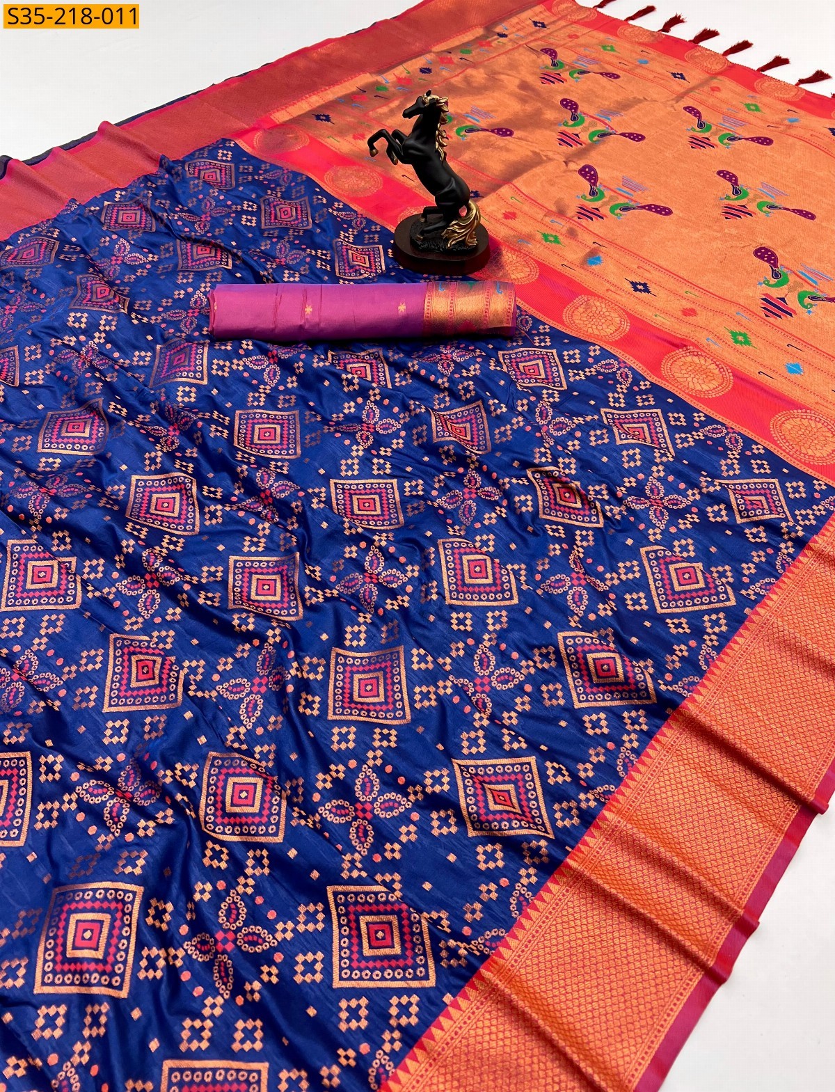 Blue Premium Patola Silk Sarees