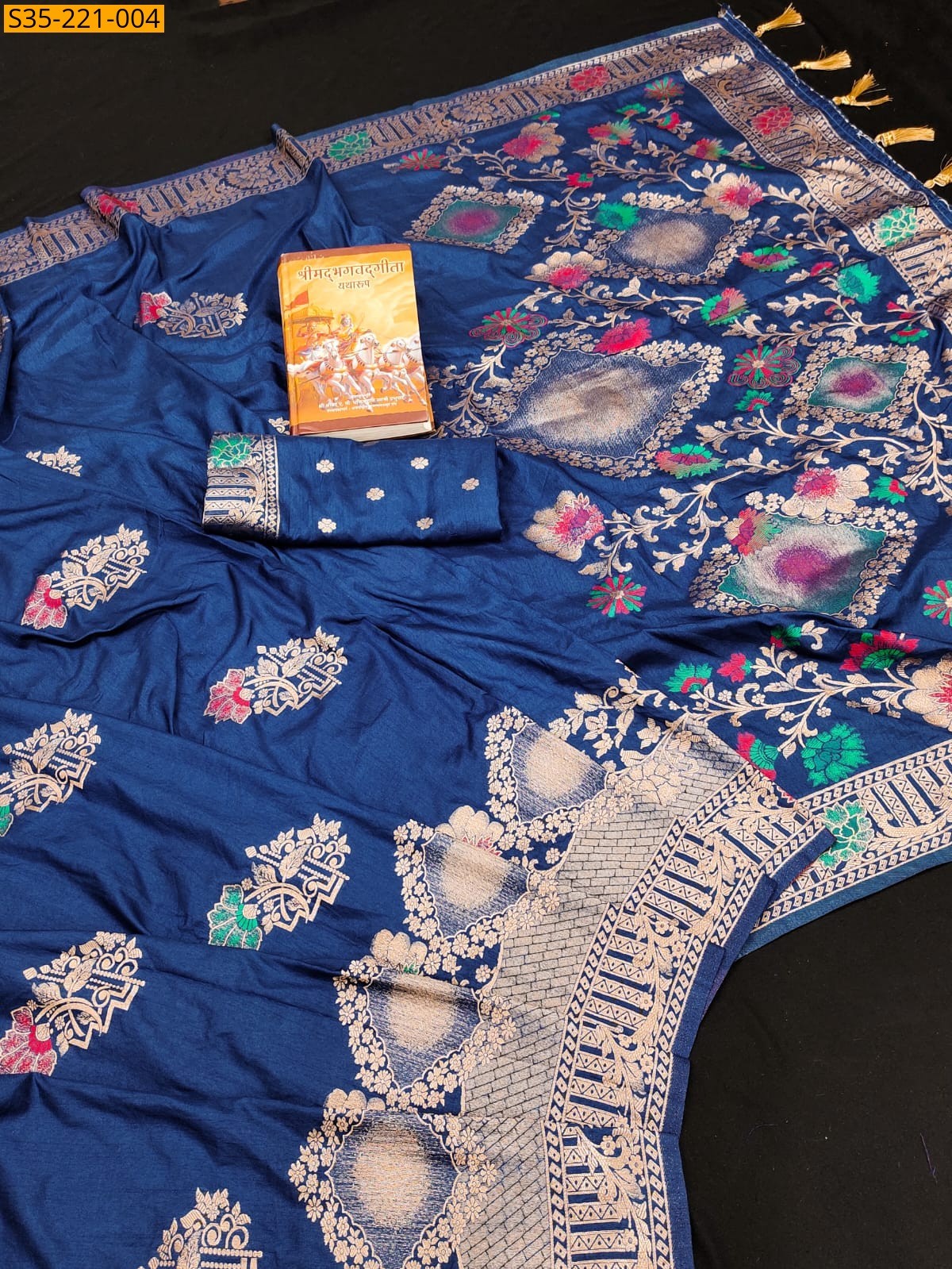 Blue Banarasi Khadi Georgette fancy Silk sarees