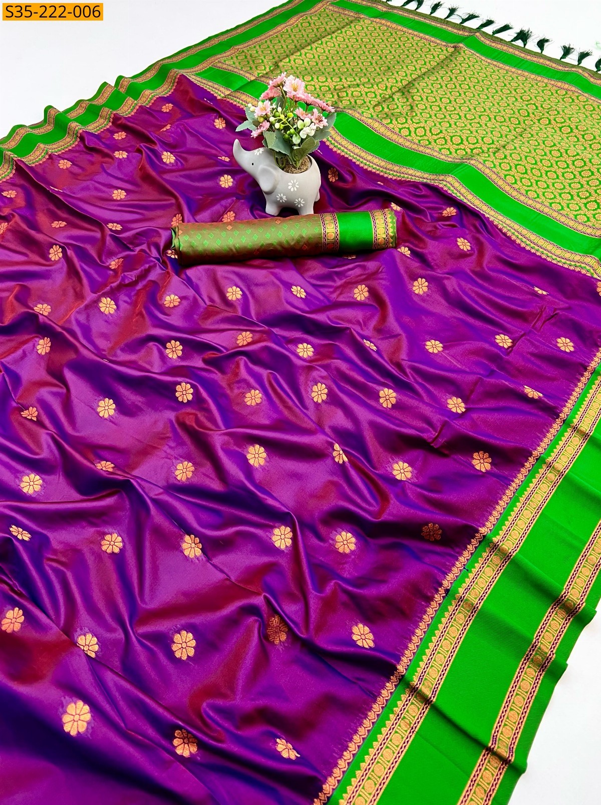Violet Fancy Soft silk dual tone sarees 
